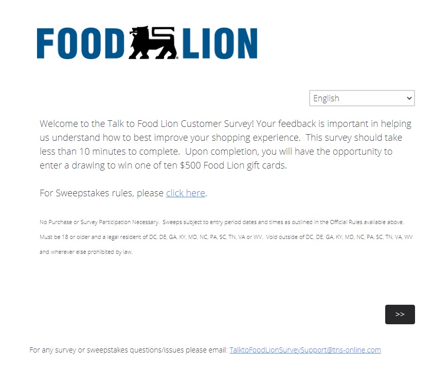 Official Food Lion Groceries Survey