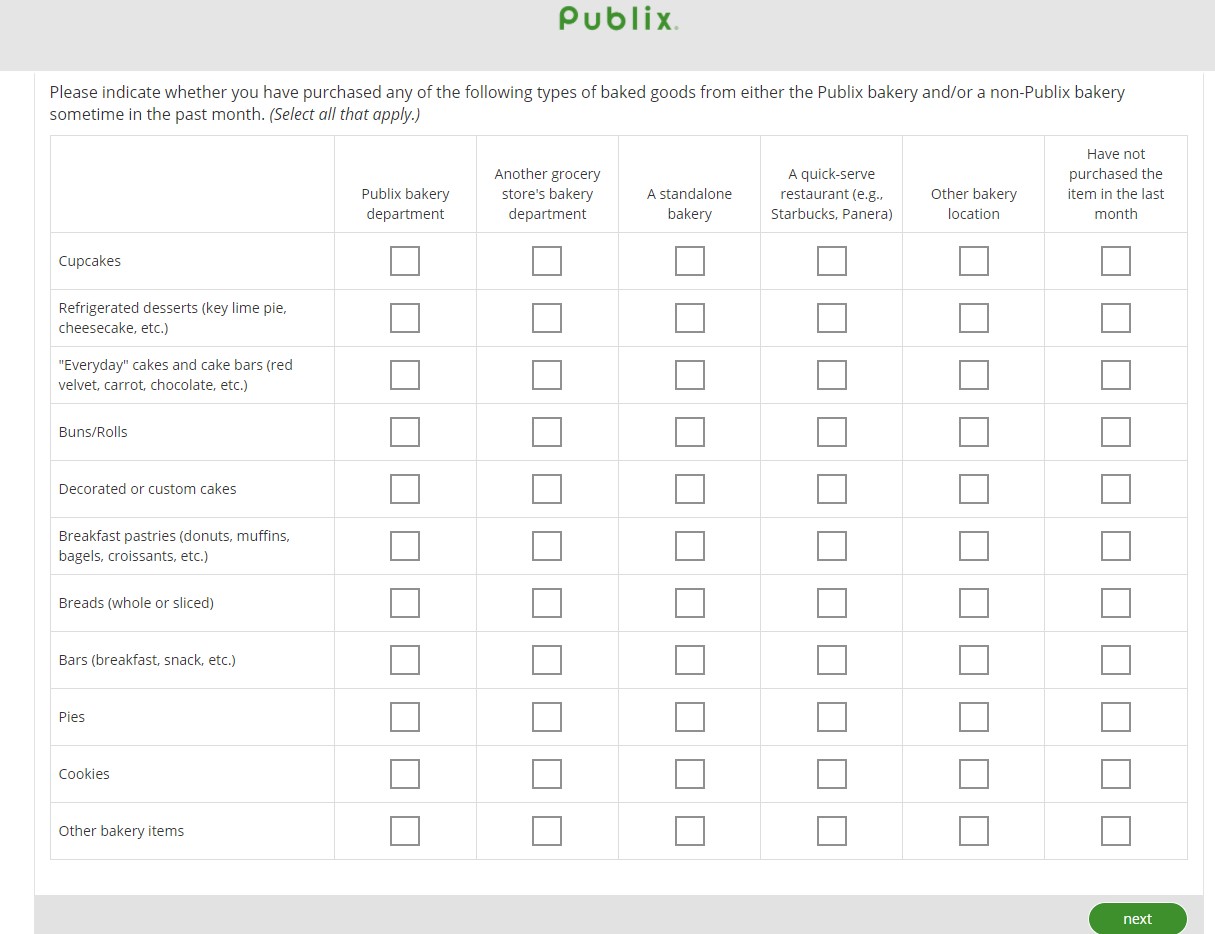 Publix Customer Feedback Survey